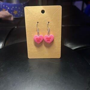 Handmade Hug Me Heart Earrings